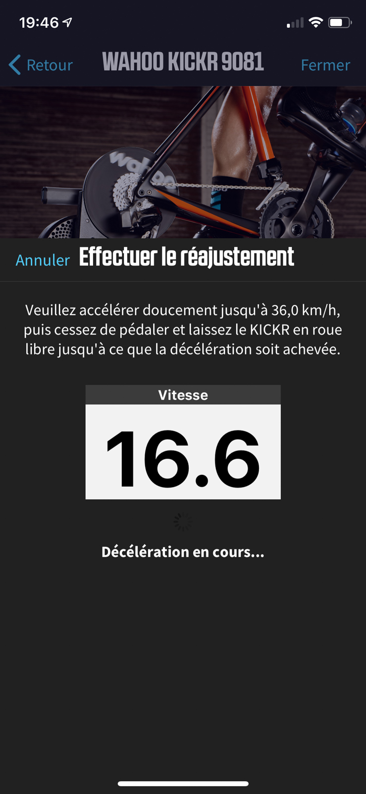 Application Wahoo Fitness sur iOS