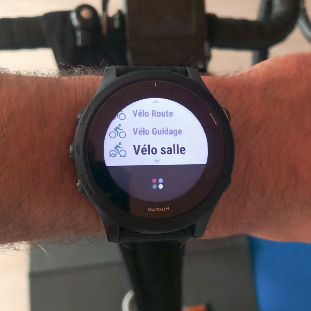Le profil Vélo Salle qui permet de connecter la montre au home-trainer